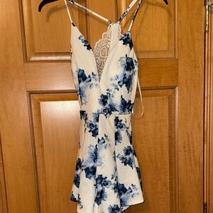 Windsor Blue and White Floral Mini Dress
